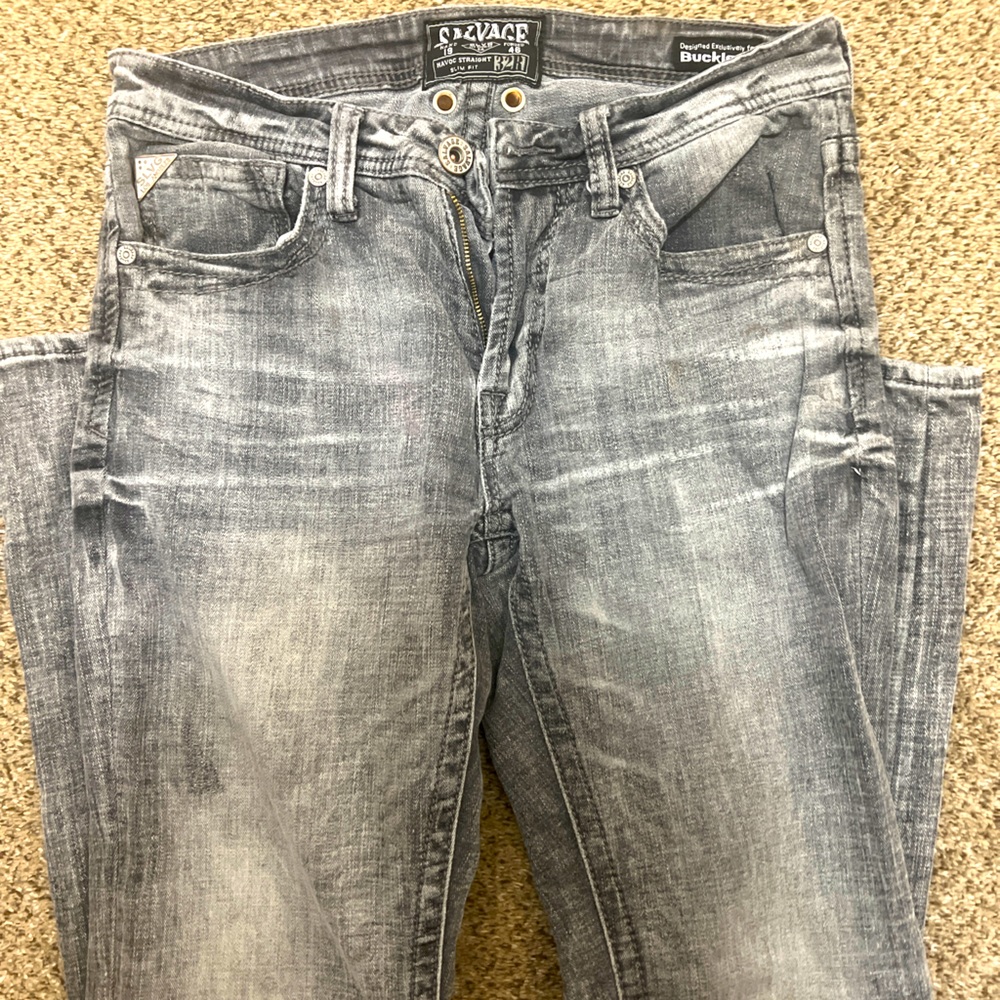 Buckle Savage 32r grey washed jeans buckle